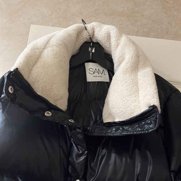 Sam jacket Gigi Shearling-Trim Down Jacket - - Picture 9 of 12